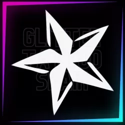 5 Point Star 5 x 5 cm design for temporary tattoos using glitter, body paint, airbrush and henna.