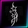 Plantilla Estrellas con Curvas 13 cm de alto para tatuajes temporales de purpurina, pintura corporal, aerógrafo y henna.
