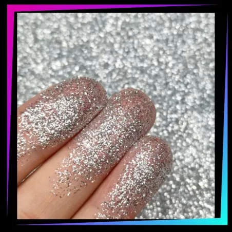 Silver 008 Hex cosmetic glitter for glitter tattoos and face or body makeup.