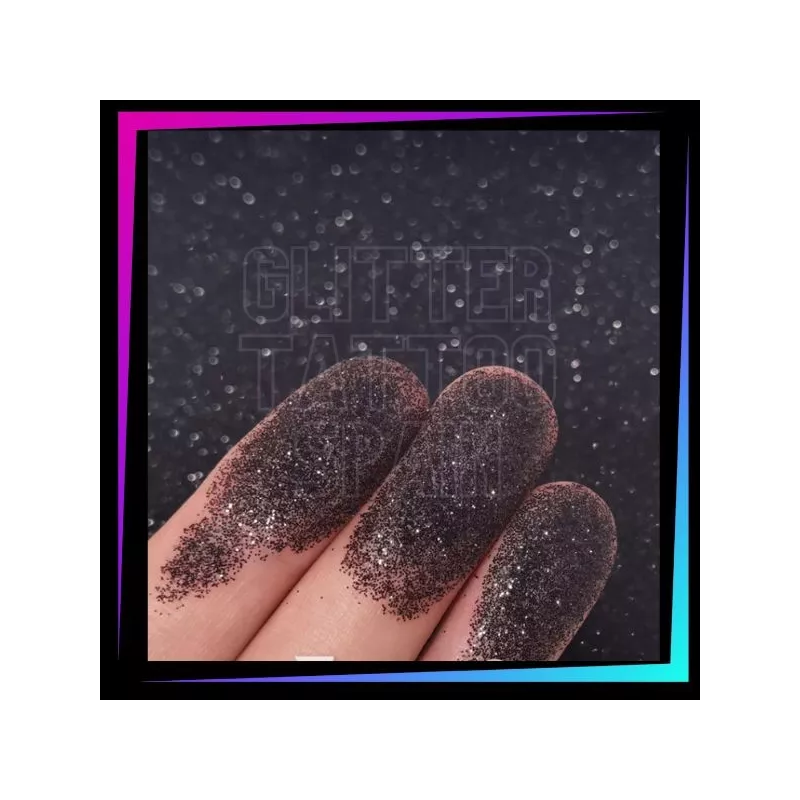 Paillettes cosmétiques Noir 008 Hex fines pour tatouages pailletés et maquillage du visage ou du corps.