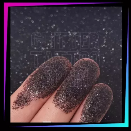 Black 008 Hex cosmetic glitter for glitter tattoos and face or body makeup.