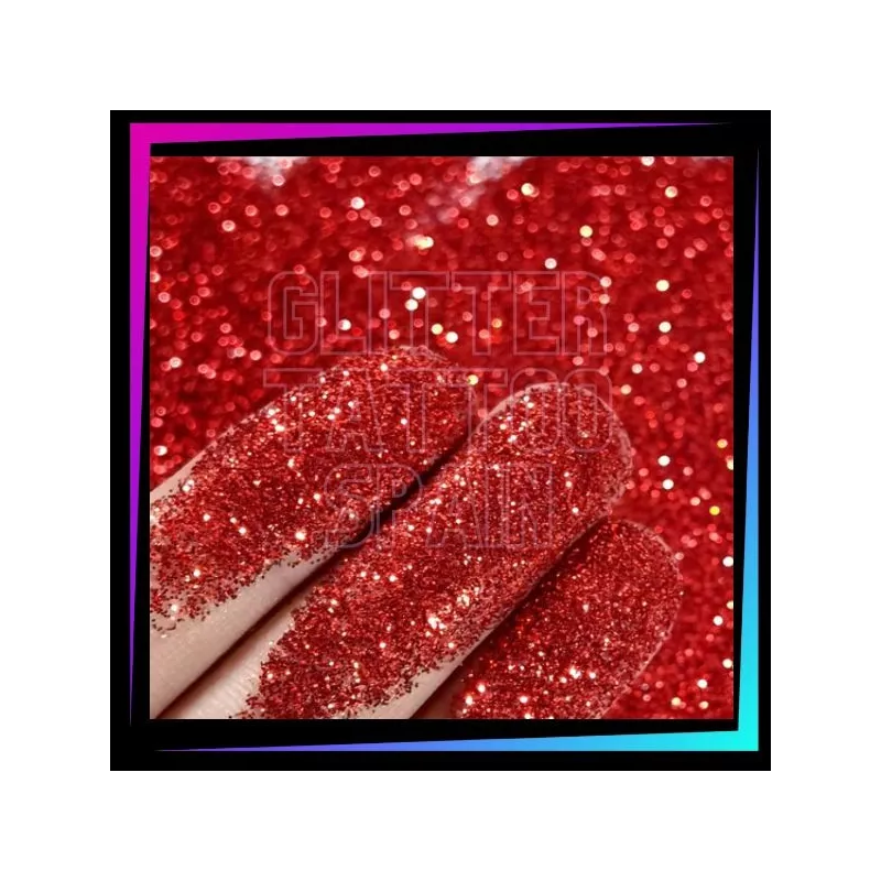 Red 008 Hex cosmetic glitter for glitter tattoos and face or body makeup.