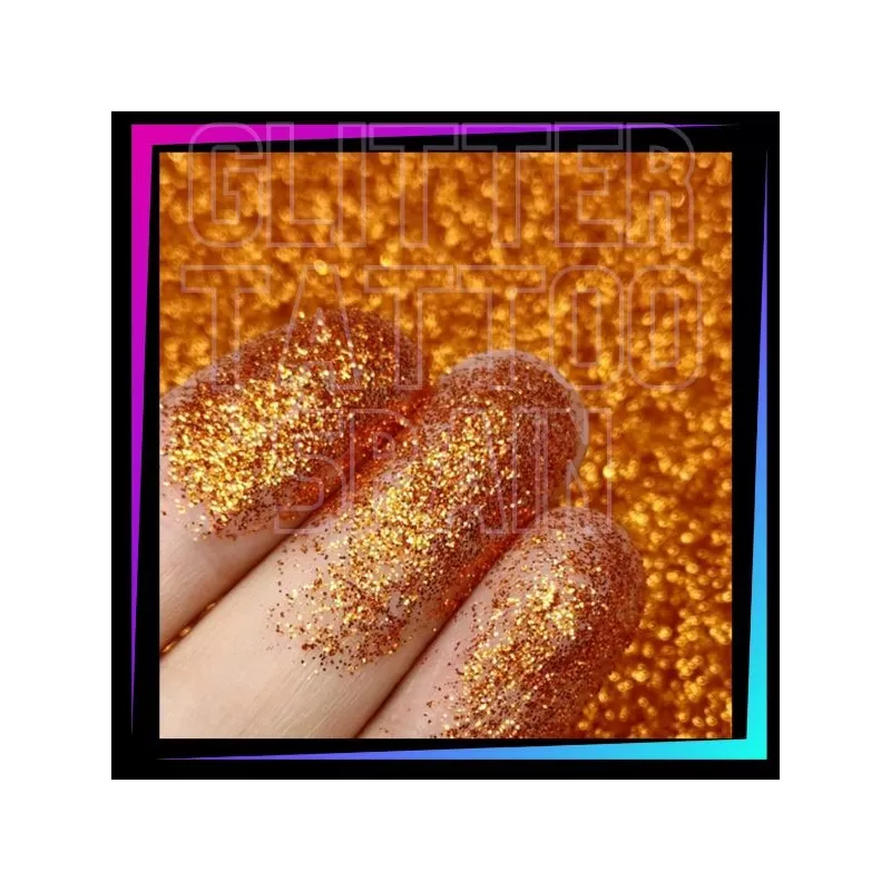 Orange 008 Hex cosmetic glitter for glitter tattoos and face or body makeup.