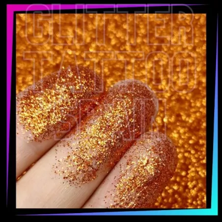 Orange 008 Hex cosmetic glitter for glitter tattoos and face or body makeup.