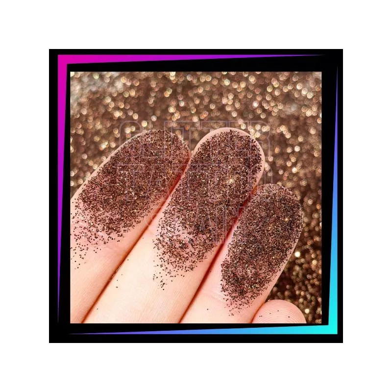 Paillettes cosmétiques Chocolat 008 Hex fines pour tatouages pailletés et maquillage du visage ou du corps.
