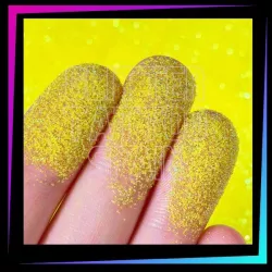 Paillettes cosmétiques Jaune Néon UV 008 Hex pour tatouages pailletés et maquillage du visage ou du corps.