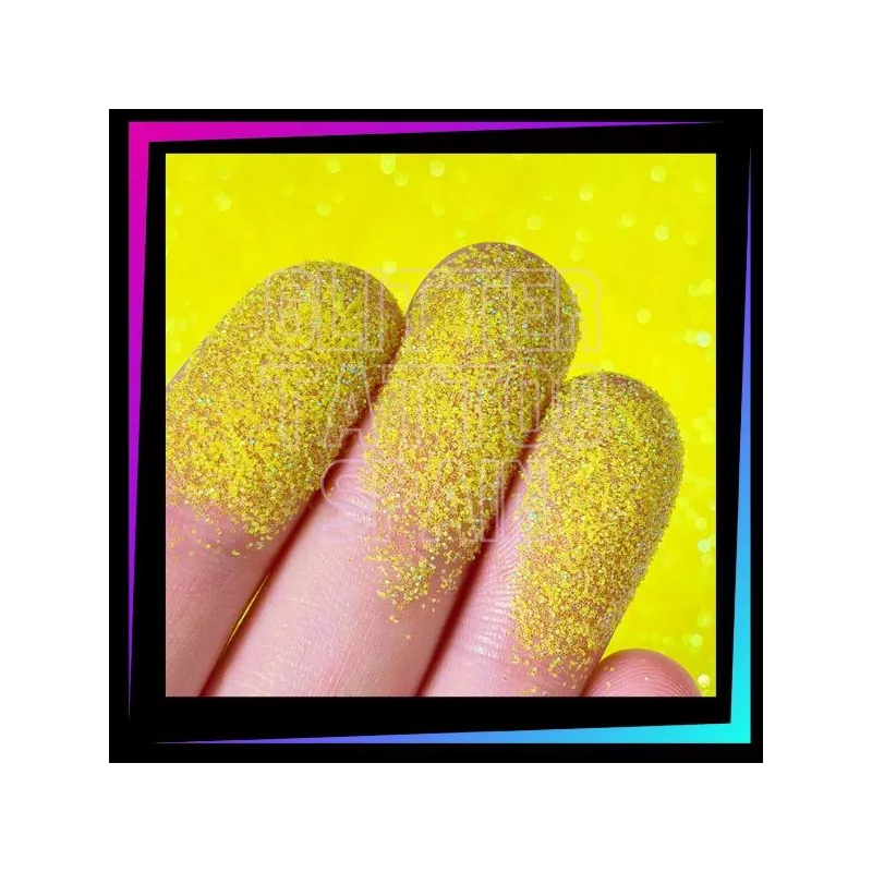 UV Neon Yellow 008 Hex cosmetic glitter for glitter tattoos and face or body makeup.