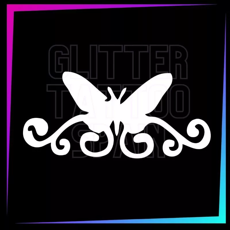 Plantilla para tatuajes temporales mariposa tribal pequeña 7,5 x 4 cm