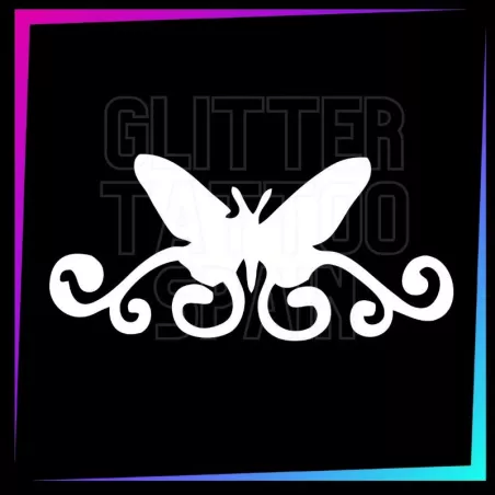 Small tribal butterfly temporary tattoo stencil 7.5 x 4 cm