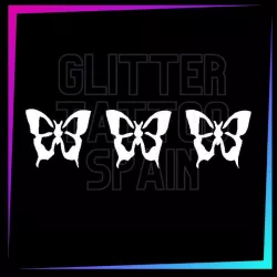 Plantilla para tatuajes temporales 3 mariposas 2,5 cm alto