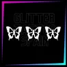 3 butterflies temporary tattoo stencil 2.5 cm tall