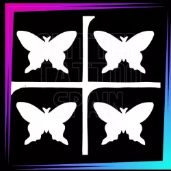 Plantilla para tatuajes temporales 4 mariposas 2,5 x 3 cm