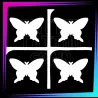 Plantilla para tatuajes temporales 4 mariposas 2,5 x 3 cm
