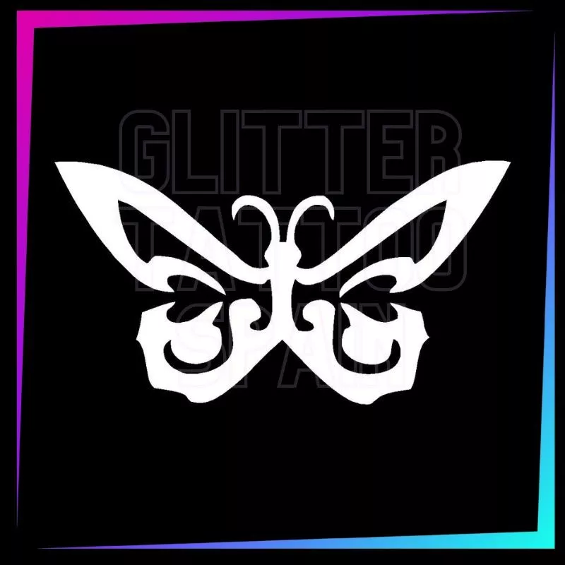 Plantilla para tatuajes temporales mariposa 4 cm alto