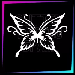 Plantilla para tatuajes temporales mariposa línea fina 6 cm alto