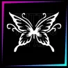 Plantilla para tatuajes temporales mariposa línea fina 6 cm alto