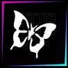 Plantilla para tatuajes temporales mariposa 4,5 x 4,5 cm