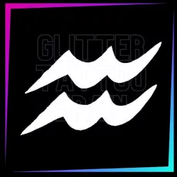 Plantilla para tatuajes temporales signo Acuario 4 cm alto