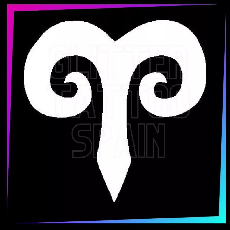 Plantilla para tatuajes temporales signo Aries 4,5 cm alto