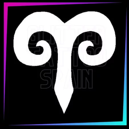 Plantilla para tatuajes temporales signo Aries 4,5 cm alto