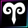 Plantilla para tatuajes temporales signo Aries 4,5 cm alto
