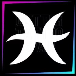 Pisces temporary tattoo stencil 4.5 cm tall