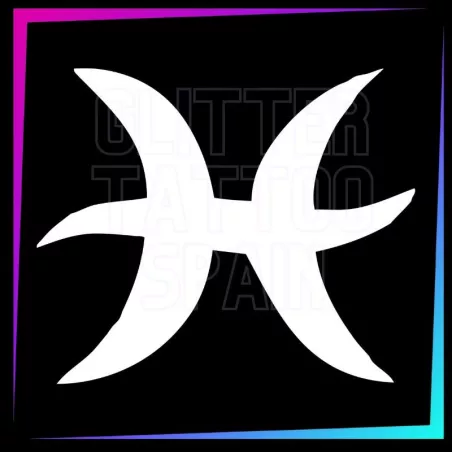 Plantilla para tatuajes temporales signo Piscis 4,5 cm alto