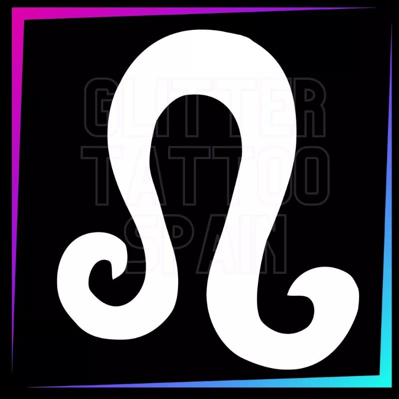 Plantilla para tatuajes temporales signo Leo 5 cm alto