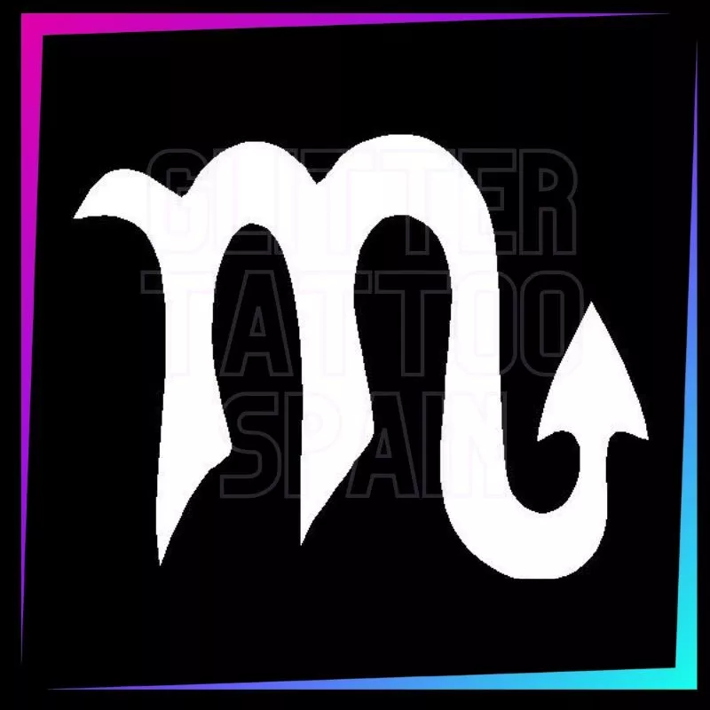 Scorpio temporary tattoo stencil 5 cm tall