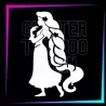Plantilla Rapunzel – Tatuaje temporal para fiestas infantiles 8cm | Glitter Tattoo Spain