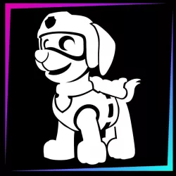 Pochoir pour tatouage temporaire chien sauveteur 7 cm de hauteur