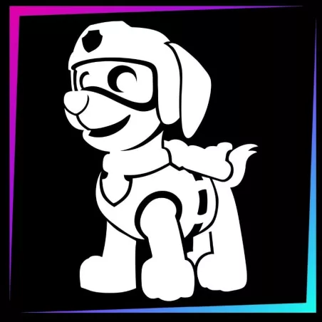 Plantilla para tatuajes temporales perro socorrista 7 cm alto