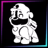 Construction dog temporary tattoo stencil 7 cm tall
