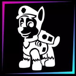 Plantilla para tatuajes temporales perro policía 7 cm alto