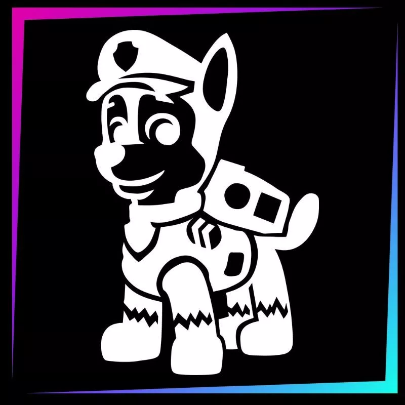 Plantilla para tatuajes temporales perro policía 7 cm alto