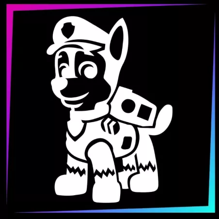Pochoir pour tatouage temporaire chien policier 7 cm de hauteur
