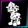 Plantilla para tatuajes temporales perro bombero 7 cm alto