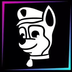 Plantilla para tatuajes temporales cara perro policía 6 cm alto