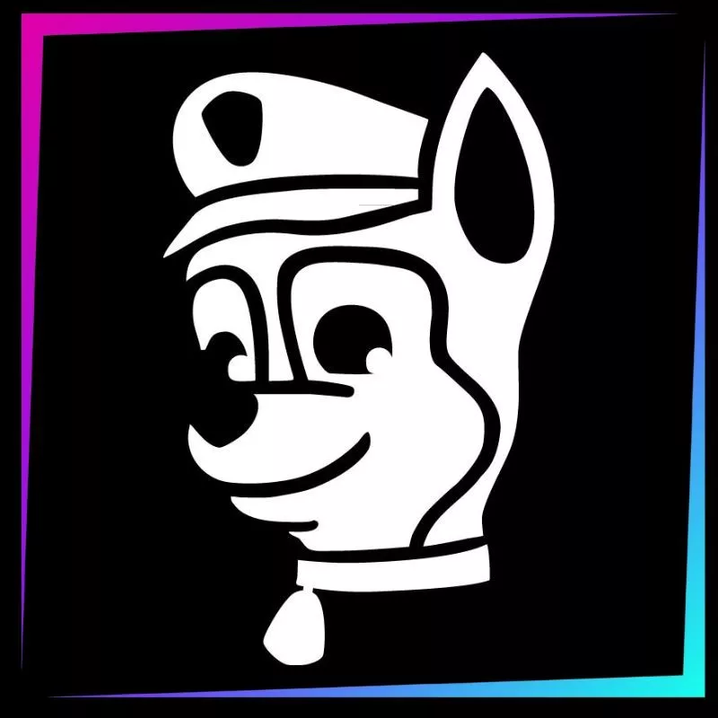 Plantilla para tatuajes temporales cara perro policía 6 cm alto