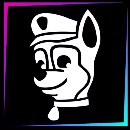 Pochoir pour tatouage temporaire tête chien policier 6 cm de hauteur