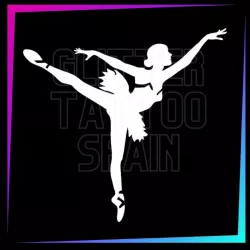 Plantilla para tatuajes temporales bailarina ballet tutú 7 cm alto