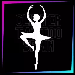 Plantilla para tatuajes temporales bailarina ballet clásica 8,5 cm alto