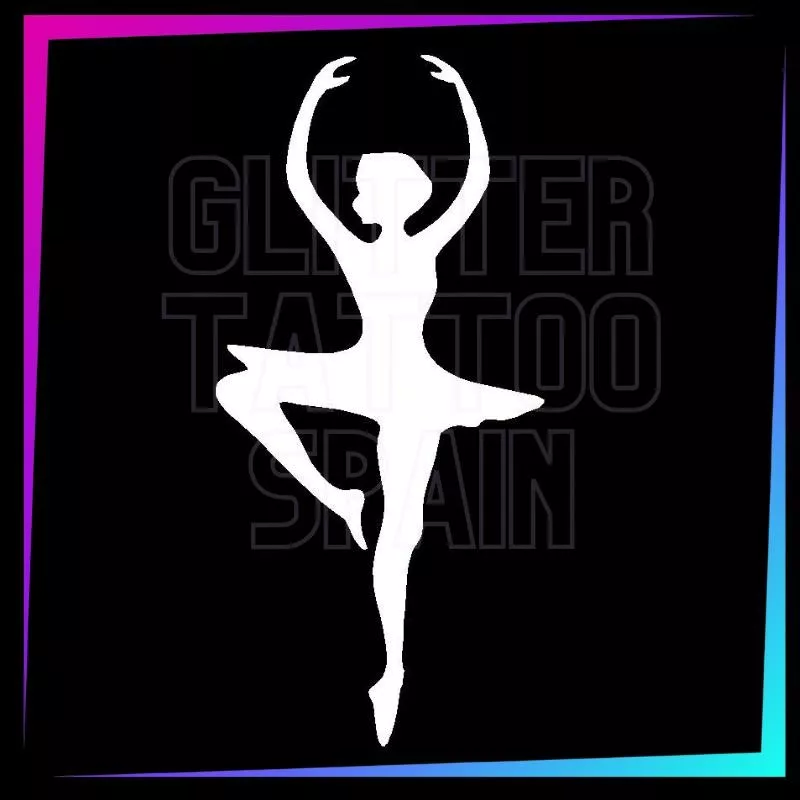 Plantilla para tatuajes temporales bailarina ballet clásica 8,5 cm alto