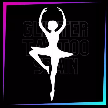 Plantilla para tatuajes temporales bailarina ballet clásica 8,5 cm alto