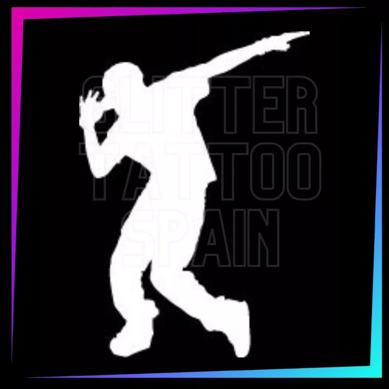 Plantilla para tatuajes temporales bailarín hip hop 7 cm alto