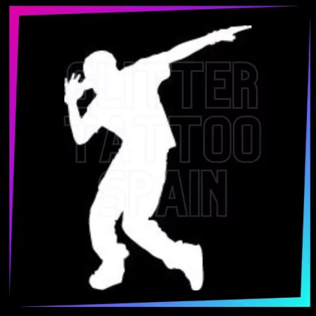 Plantilla para tatuajes temporales bailarín hip hop 7 cm alto