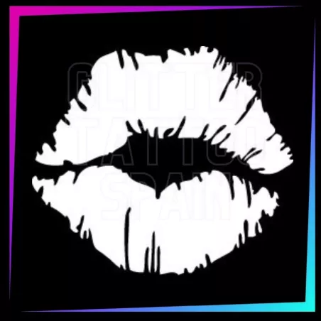 Big kiss temporary tattoo stencil 5 x 5.5 cm