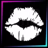 Big kiss temporary tattoo stencil 5 x 5.5 cm