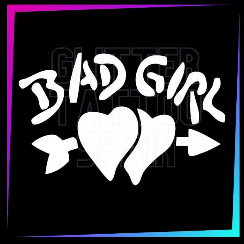 Bad Girl Temporary Tattoo Stencil 5 cm Tall