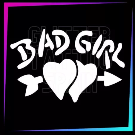 Bad Girl Temporary Tattoo Stencil 5 cm Tall